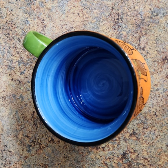 VTG* PIER ONE *OWL MUG* HAND PAINTED*CERAMIC/STONEWARE - Picture 3 of 8